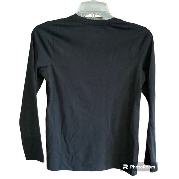 Kids Christmas Long Sleeve Tee Shirt Black with Reindeer Falls Creek - Picture 2 of 3